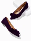 Talbots Portia Bow Velvet Flats - Brilliant Purple - 11m  In Purple