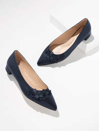 Talbots Portia Floral Nappa Flats - Blue - 7 1/2 M