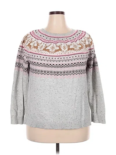 Pre-owned Talbots Pullover Sweater In Gray