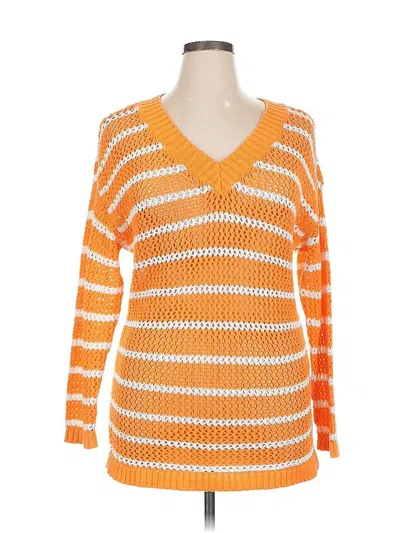Pre-owned Talbots Pullover Sweater In Orange