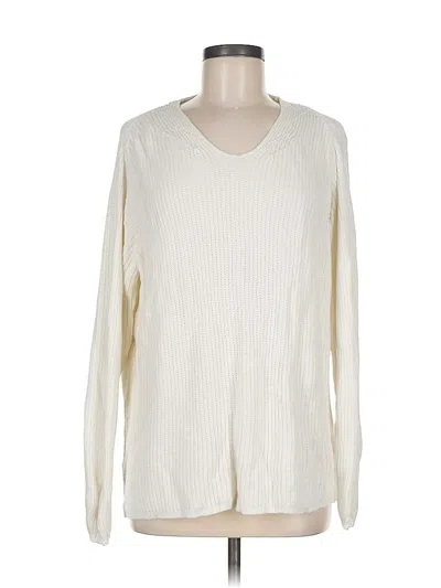 Pre-owned Talbots Pullover Sweater In White