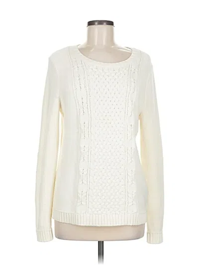 Pre-owned Talbots Pullover Sweater In White