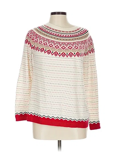 Pre-owned Talbots Pullover Sweater In White