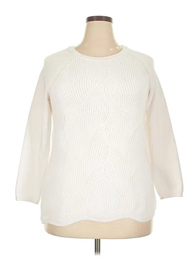 Pre-owned Talbots Pullover Sweater In White