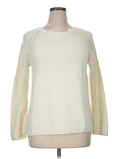 Pre-owned Talbots Pullover Sweater In White