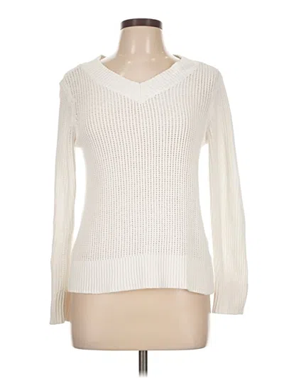 Pre-owned Talbots Pullover Sweater In White