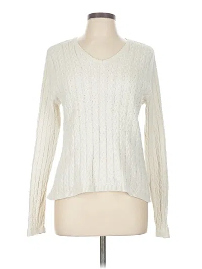 Pre-owned Talbots Pullover Sweater In White