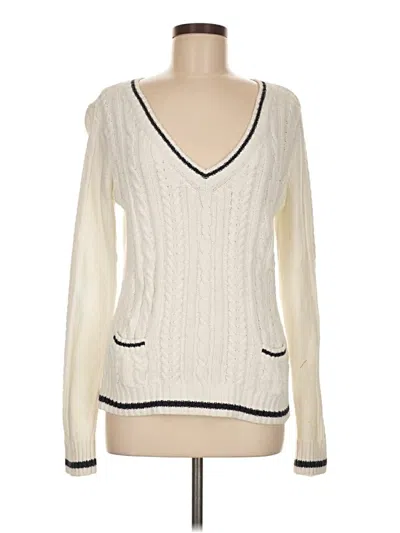 Pre-owned Talbots Pullover Sweater In White