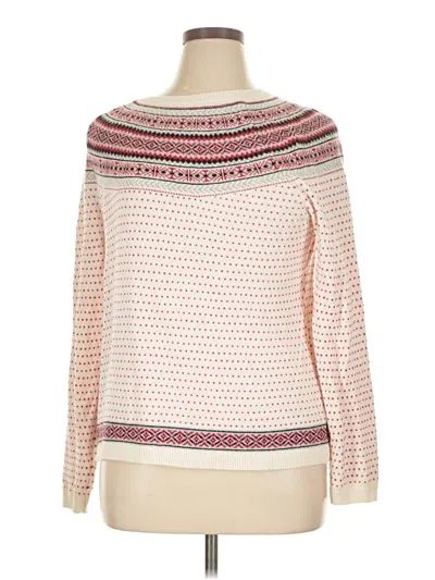 Pre-owned Talbots Pullover Sweater In White