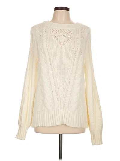 Pre-owned Talbots Pullover Sweater In White