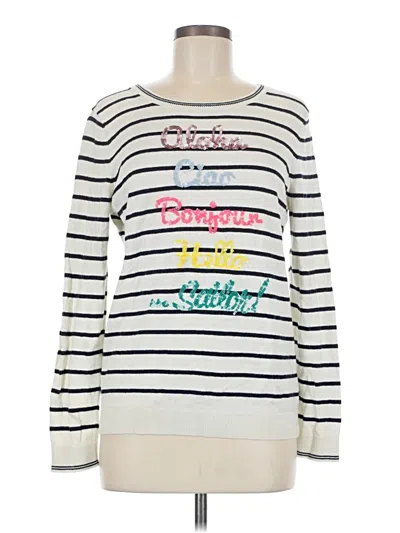 Pre-owned Talbots Pullover Sweater In White