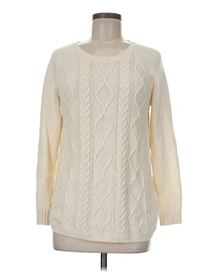Pre-owned Talbots Pullover Sweater In White
