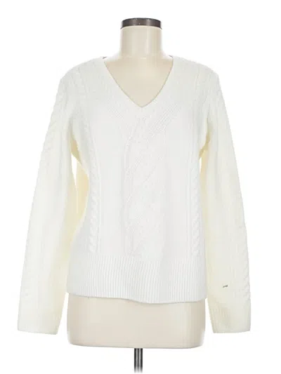 Pre-owned Talbots Pullover Sweater In White