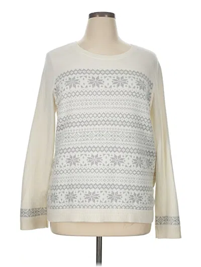 Pre-owned Talbots Pullover Sweater In White