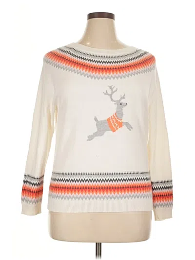 Pre-owned Talbots Pullover Sweater In White