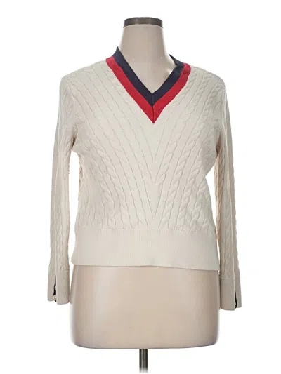 Pre-owned Talbots Pullover Sweater In White