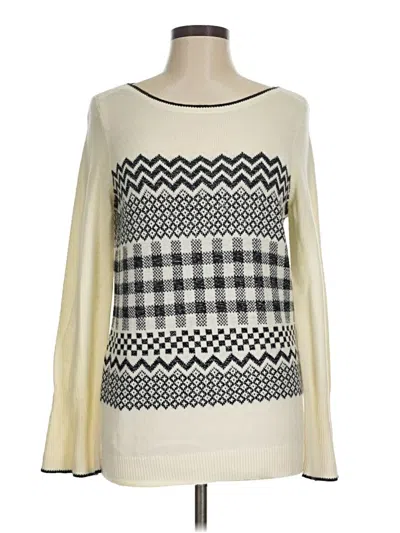 Pre-owned Talbots Pullover Sweater In White