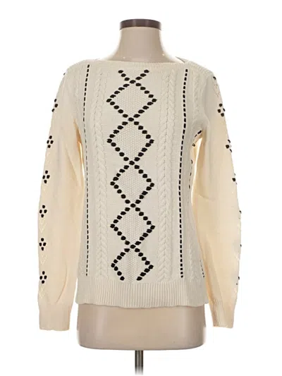 Pre-owned Talbots Pullover Sweater In White