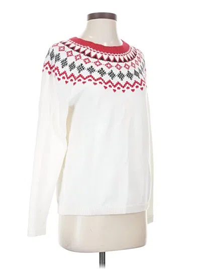Pre-owned Talbots Pullover Sweater In White