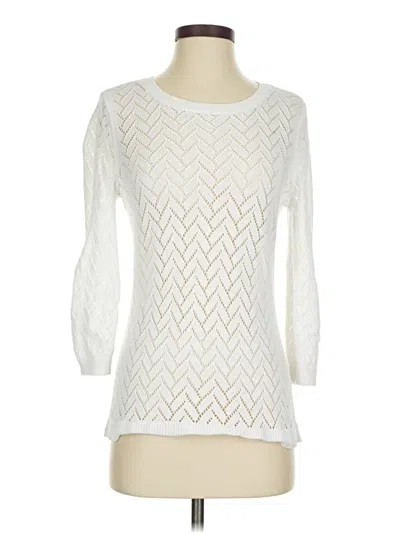 Pre-owned Talbots Pullover Sweater In White