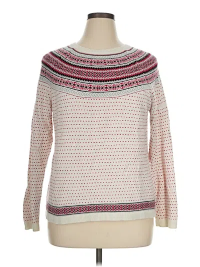 Pre-owned Talbots Pullover Sweater In White