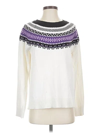 Pre-owned Talbots Pullover Sweater In White