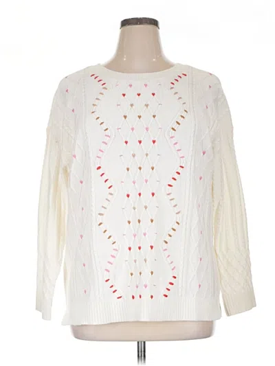 Pre-owned Talbots Pullover Sweater In White