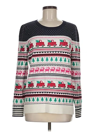 Pre-owned Talbots Pullover Sweater In White