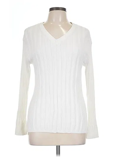 Pre-owned Talbots Pullover Sweater In White