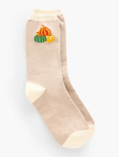 Talbots Pumpkin Trouser Socks - Light Oat Heather - 001  In Neutral