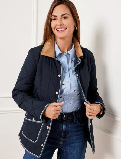 Talbots Quilted Barn Jacket - Blue - 3x  In Blue