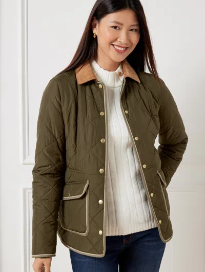 Talbots Quilted Barn Jacket - Deep Moss - 1x  In Deep Moss
