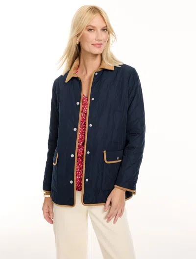 Talbots Quilted Barn Jacket - Blue - Xs
