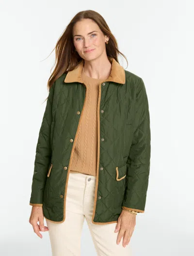 Talbots Quilted Barn Jacket - Dark Olive - Xs