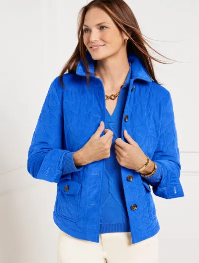 Talbots Petite - Quilted Corduroy Jacket - Royal Blue - 2xs - 100% Cotton