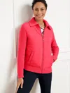 Talbots Quilted Full Zip Sweater Jacket - Coral Fete - 3x  In Coral Fete