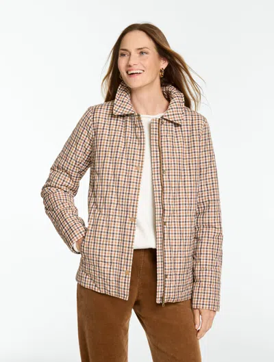 Talbots Quilted Jacket - Chelsea Plaid - Herbal Tea - Xs