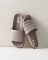 TALBOTS QUILTED SUEDE SLIDES - FRENCH GREY - 9 TALBOTS