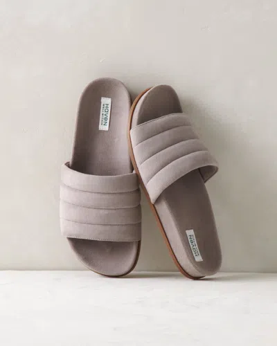 Talbots Quilted Suede Slides - French Grey - 9
