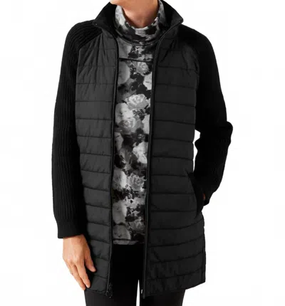 Talbots Quilted Sweater Jacket In Black