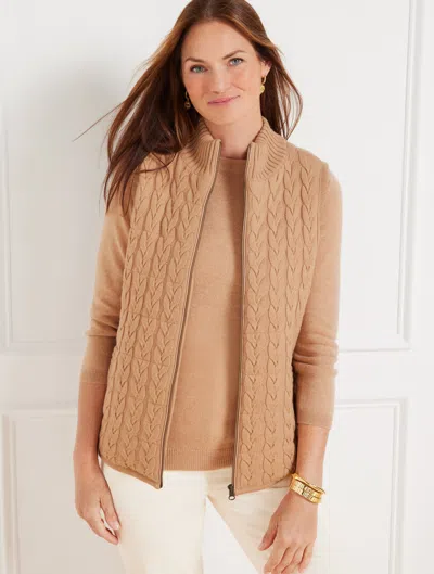Talbots Quilted Sweater Puffer Vest - Toasted Coconut - 3x  In Toasted Coconut