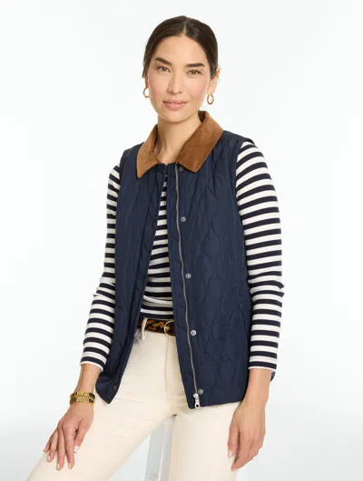 Talbots Quilted Vest - Blue - Xs