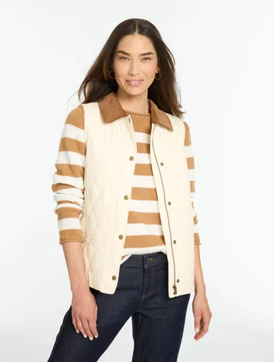 Talbots Quilted Vest - Ivory - Xs