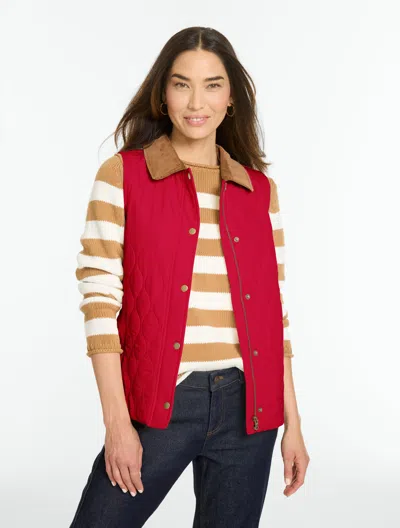 Talbots Quilted Vest - Red - Xs