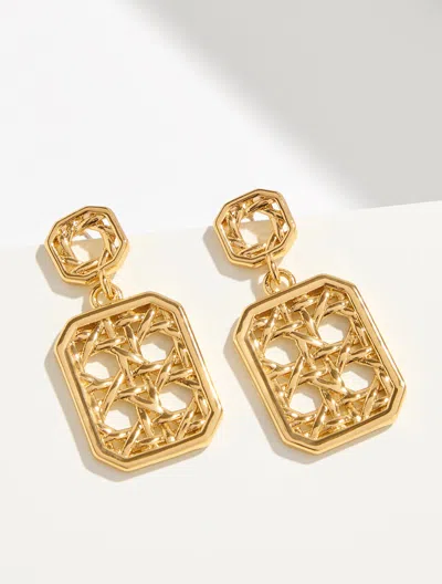 Talbots Rattan Texture Drop Earrings - Gold - 001