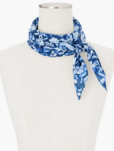 Talbots Ravishing Floral Square Scarf - Ink - 001  In Black
