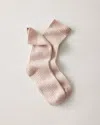 TALBOTS RECYCLED CASHMERE BLEND CABLE KNIT SOCKS - FRENCH ROSE/SEASHELL - 001 TALBOTS