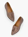 Talbots Reece Pointed Toe Leather Loafers - Metallic - Bronze - 11m  In Brown