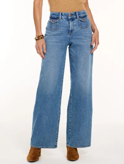 Talbots Relaxed Wide Leg Jeans - Wainscott Wash - 2