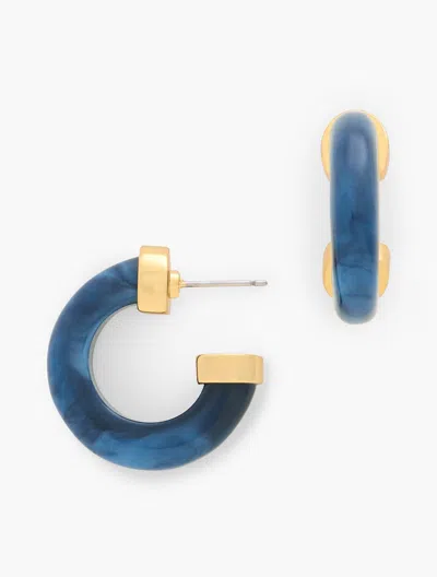 Talbots Resin Hoop Earrings - Ink/gold - 001  In Ink,gold